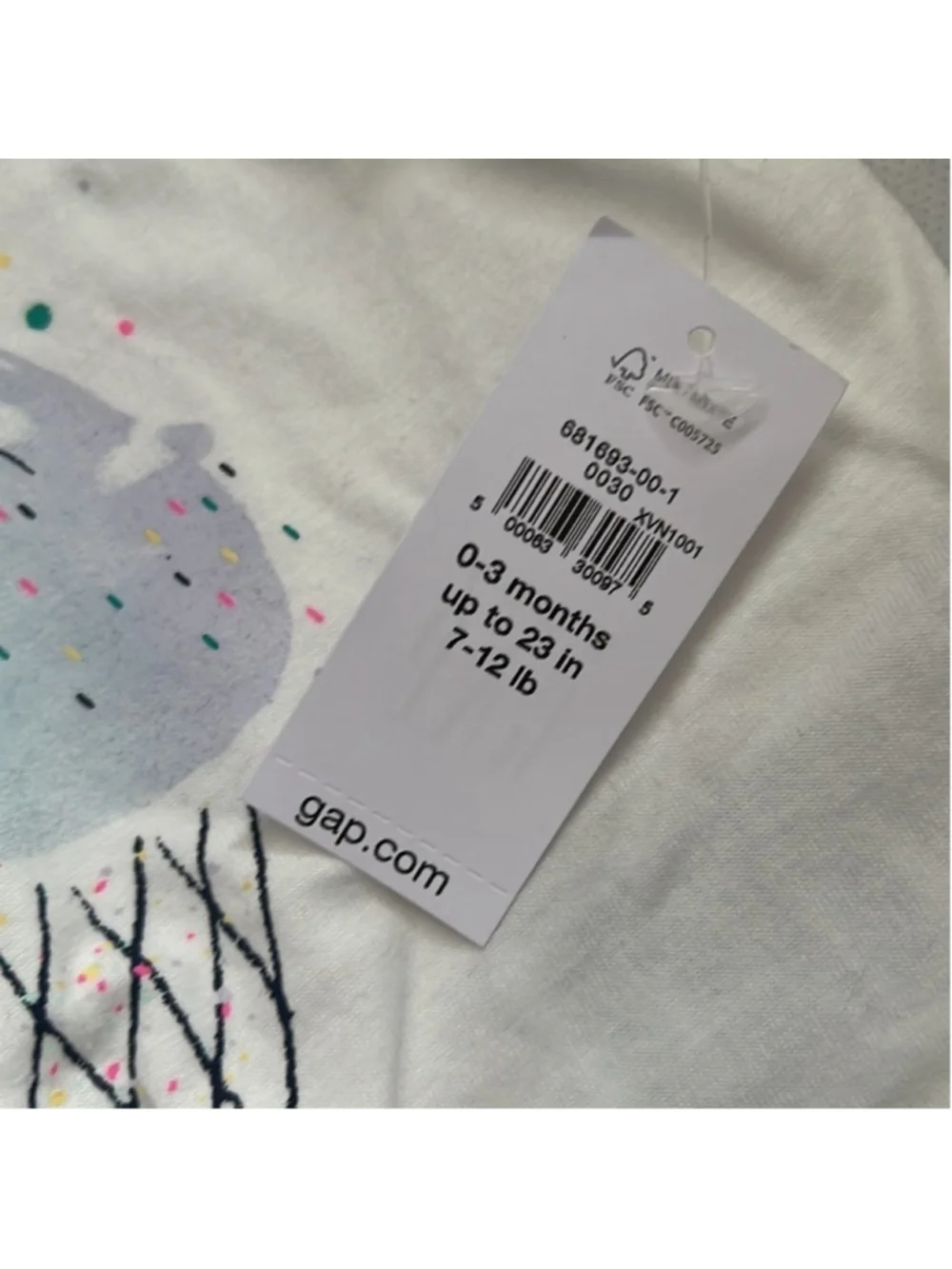 NWT Baby Gap 100% Organic Cotton Ice Cream Body Size 0-3months